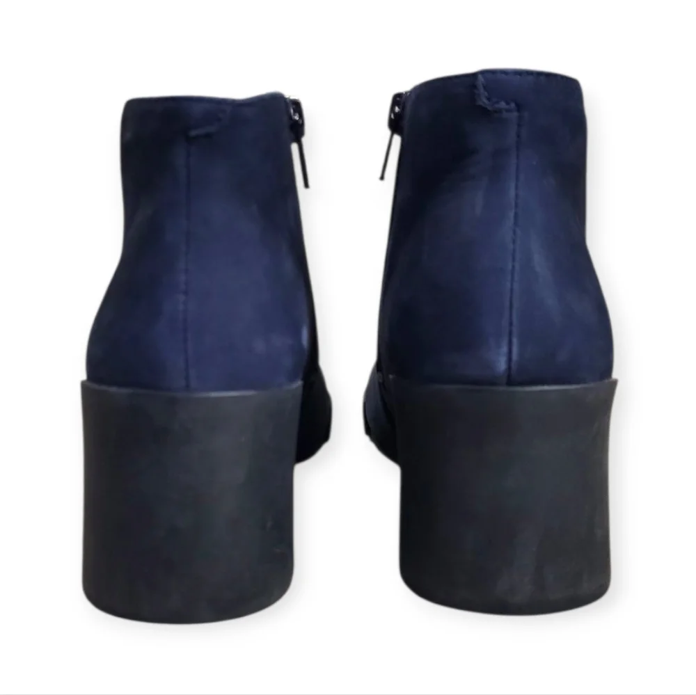 CAMPER Lotta Blue Ankle Boots Nubuck Chunky Heel Size 5
